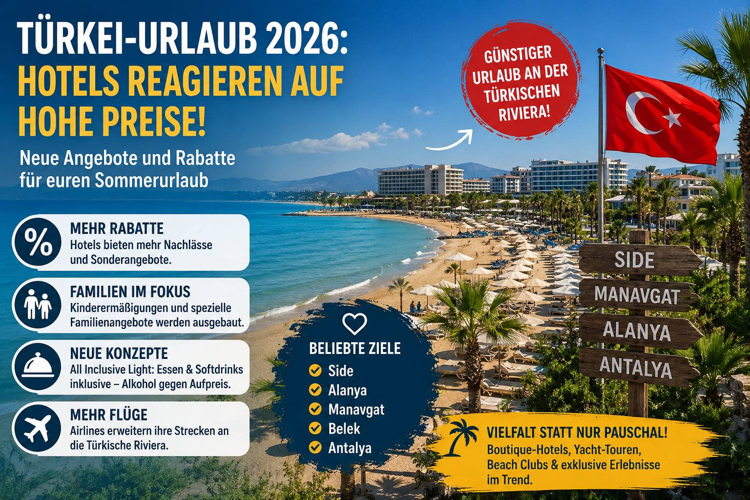 Türkei-Urlaub 2026: Hotels an der Riviera reagieren auf hohe Preise